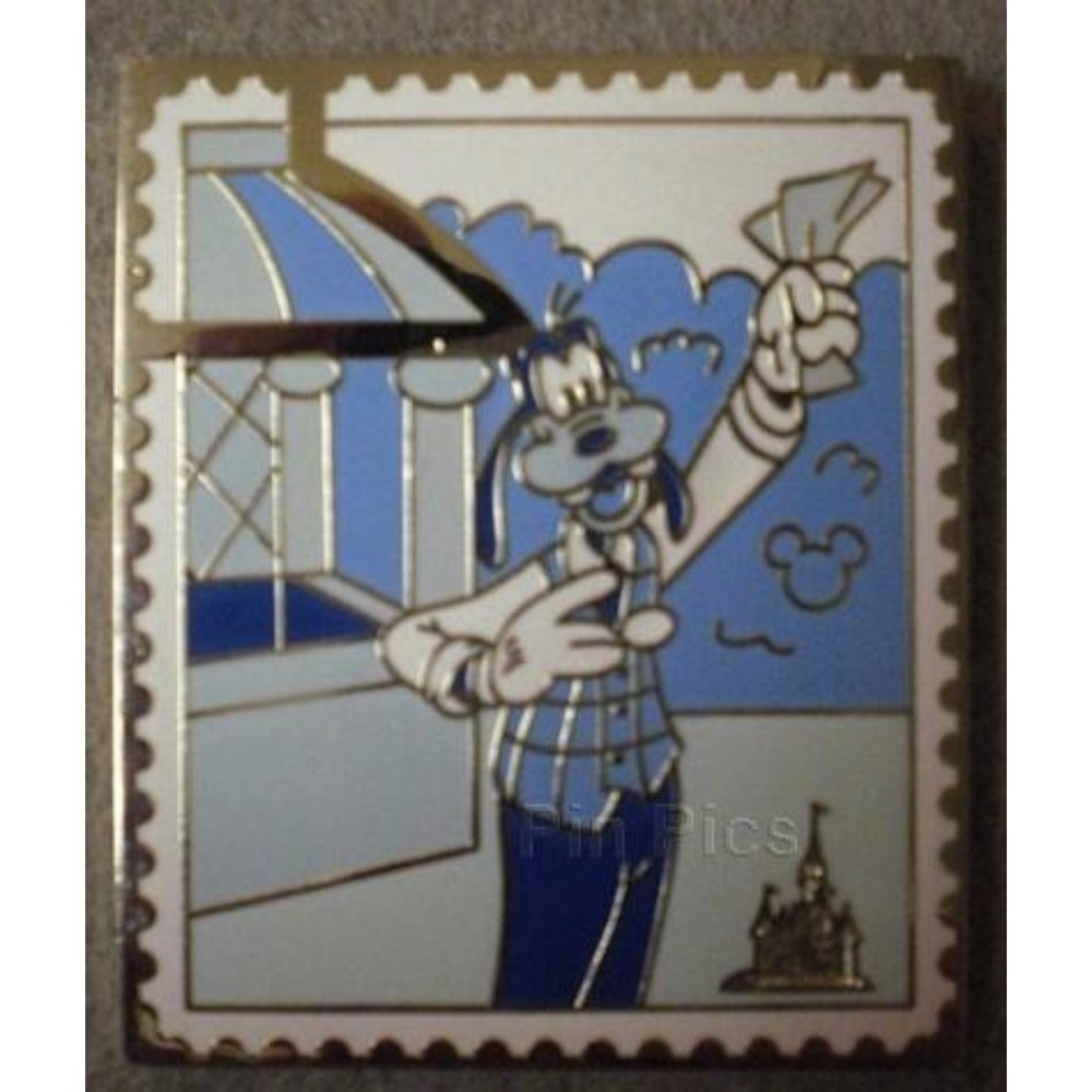 Disney Pin Goofy Guest Relations Cast Member Silver Chaser Trading Stamp ‎ 82753